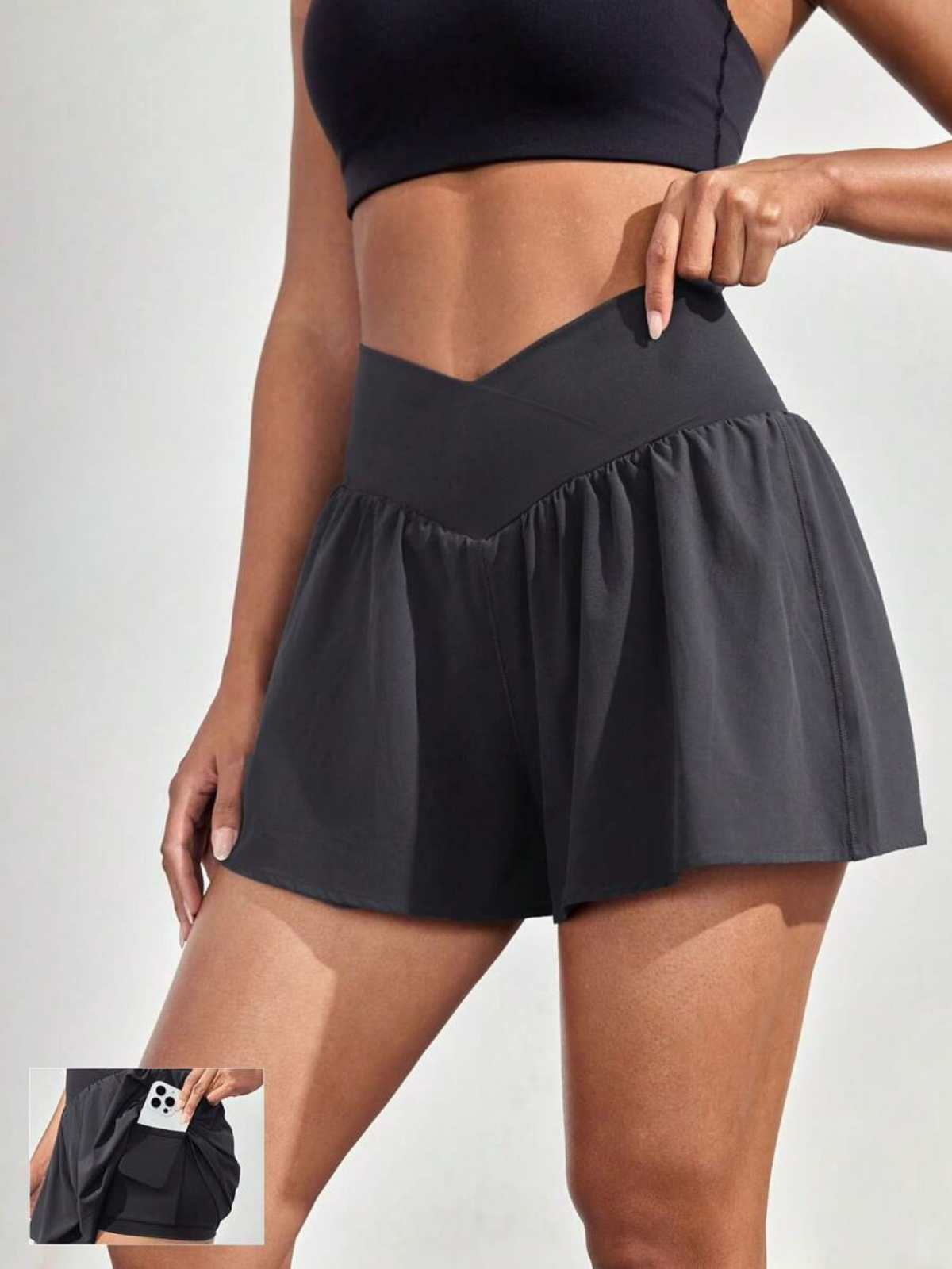 Σορτς Running με αντιιδρωτικό, τσέπες στη μέση, γρήγορο στέγνωμα