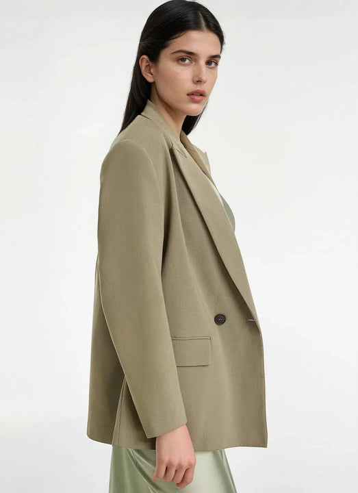 Double Breasted Peak Lapel Blazer