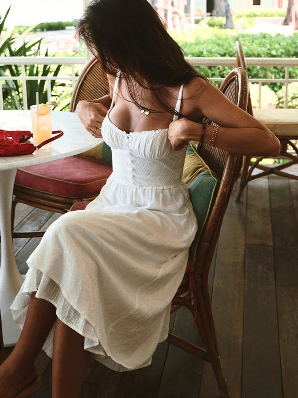 Φόρεμα με βολάν Cami Απλό Μίντι - LA FEMME WANDERER