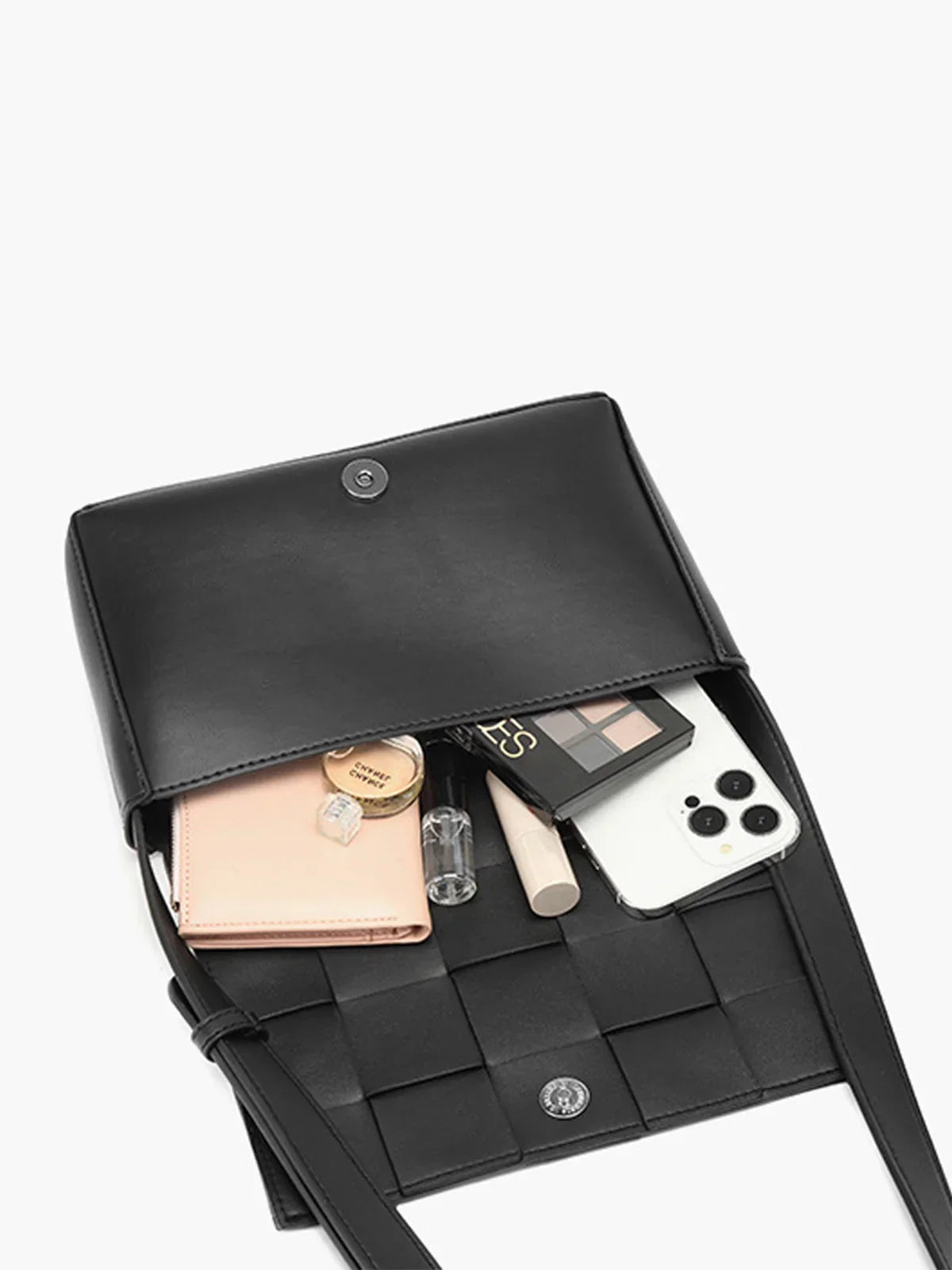 Μαύρη υφαντή τσάντα χιαστί - LA FEMME WANDERER