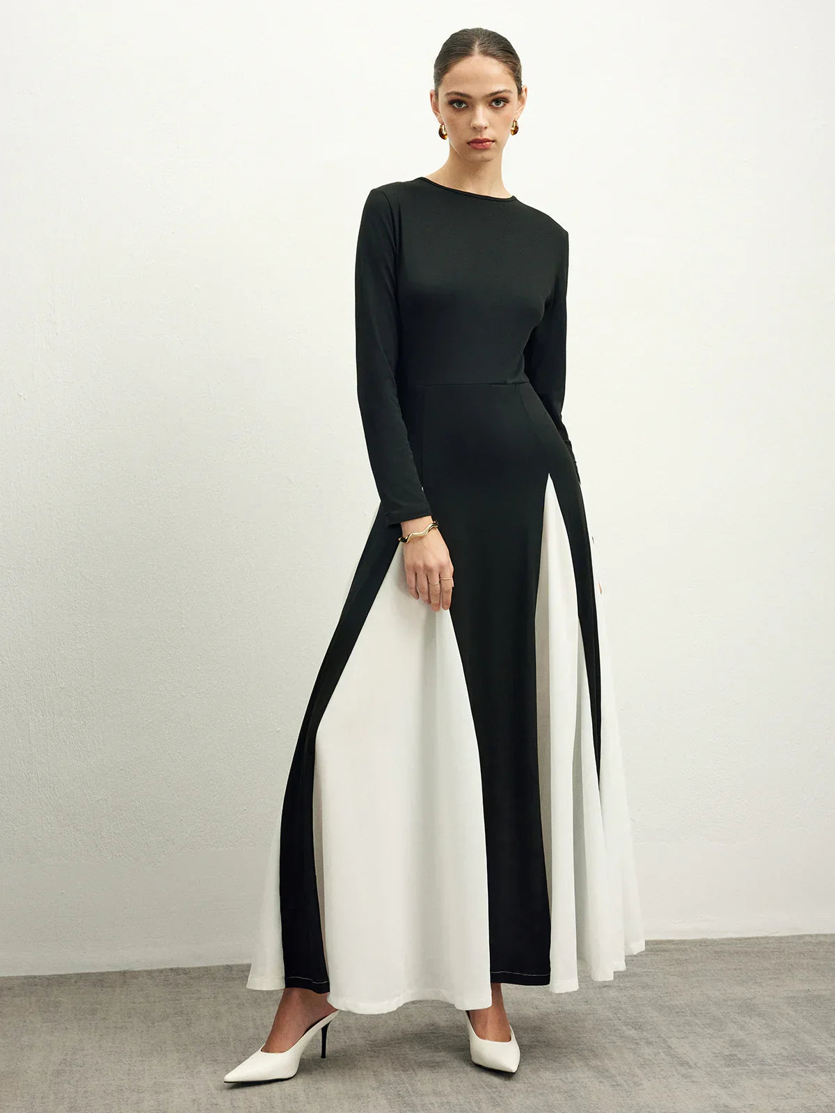 Φόρεμα από σιφόν με χρωματικές ενώσεις - LA FEMME WANDERER