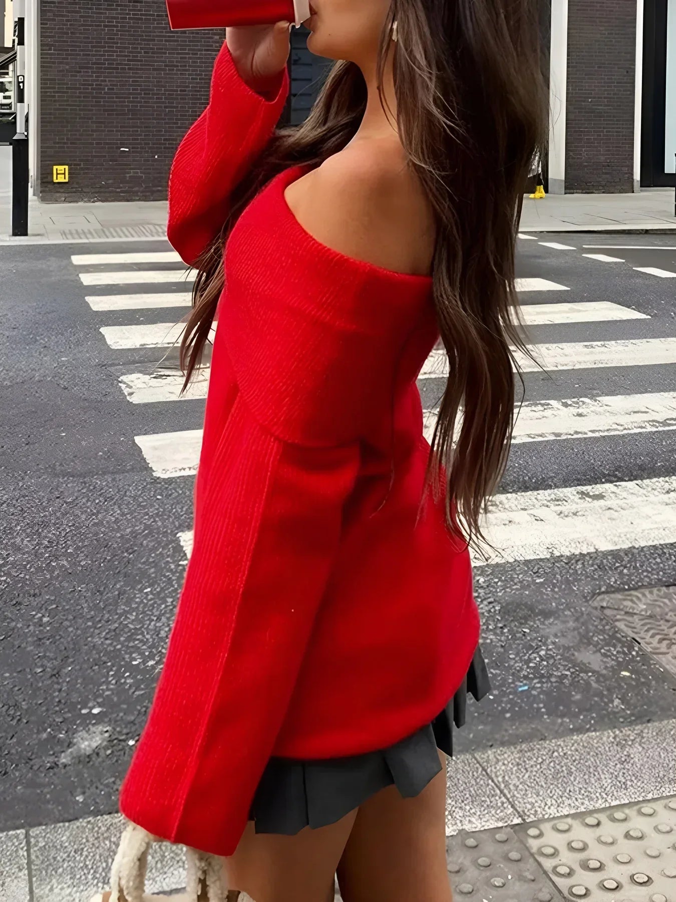 Φαρδιά Πουλόβερ με Έξωτους Ώμους - LA FEMME WANDERER