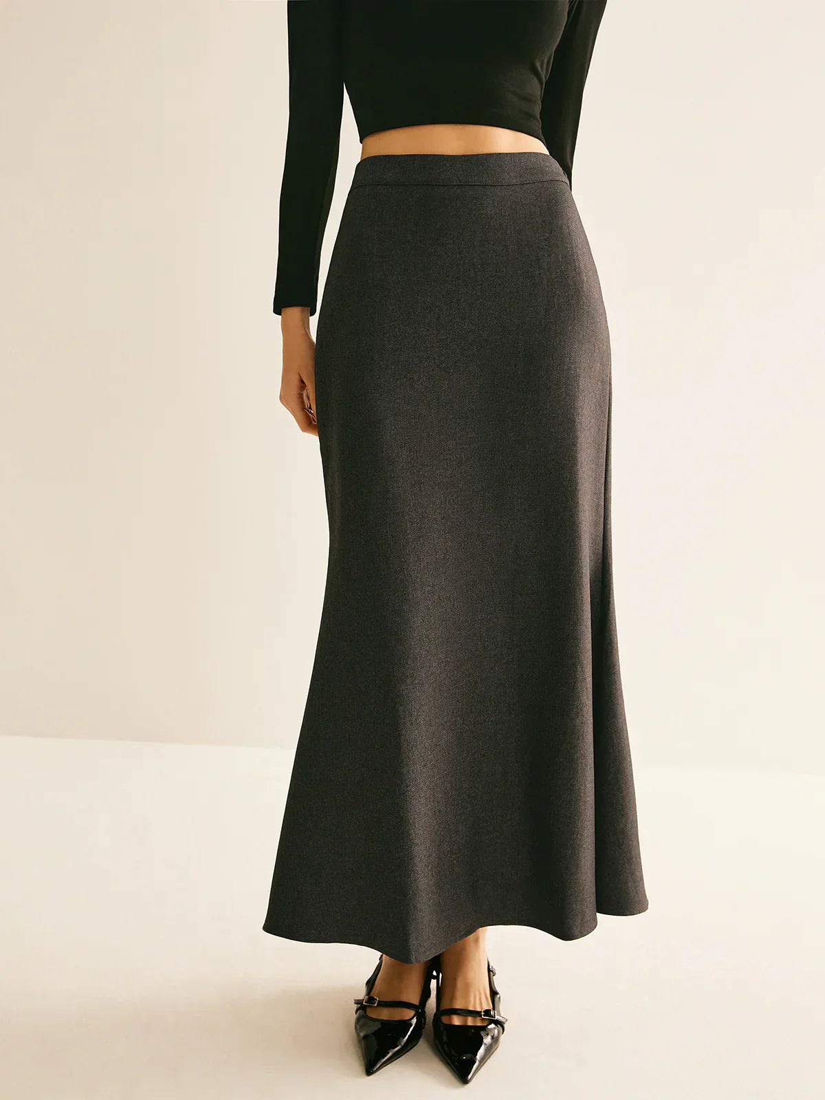 Φούστα με σπαστή πλάτη και κανονική εφαρμογή - LA FEMME WANDERER