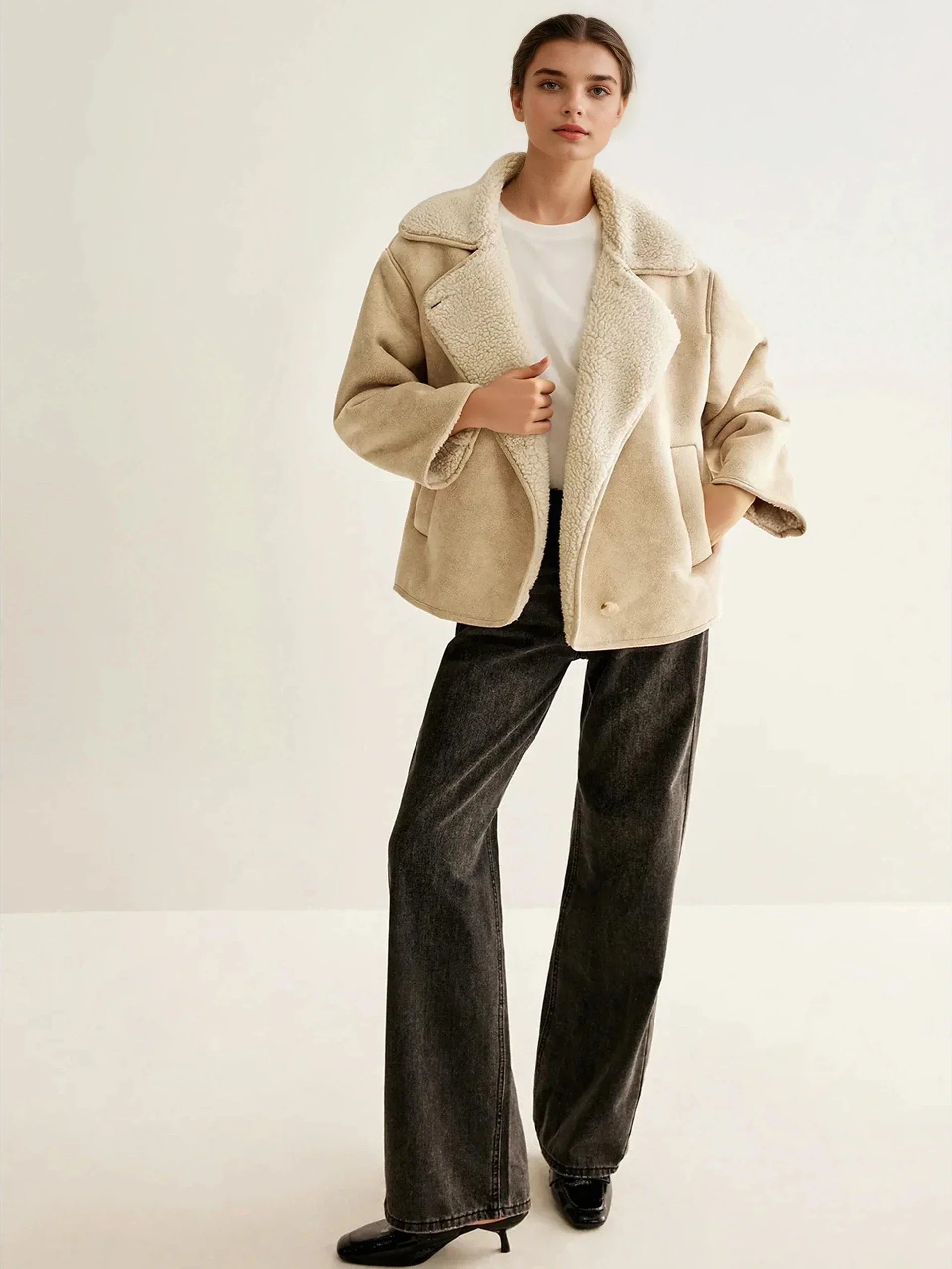 Φλις μπουφάν με κουμπιά από μείγμα κασμίρ - LA FEMME WANDERER