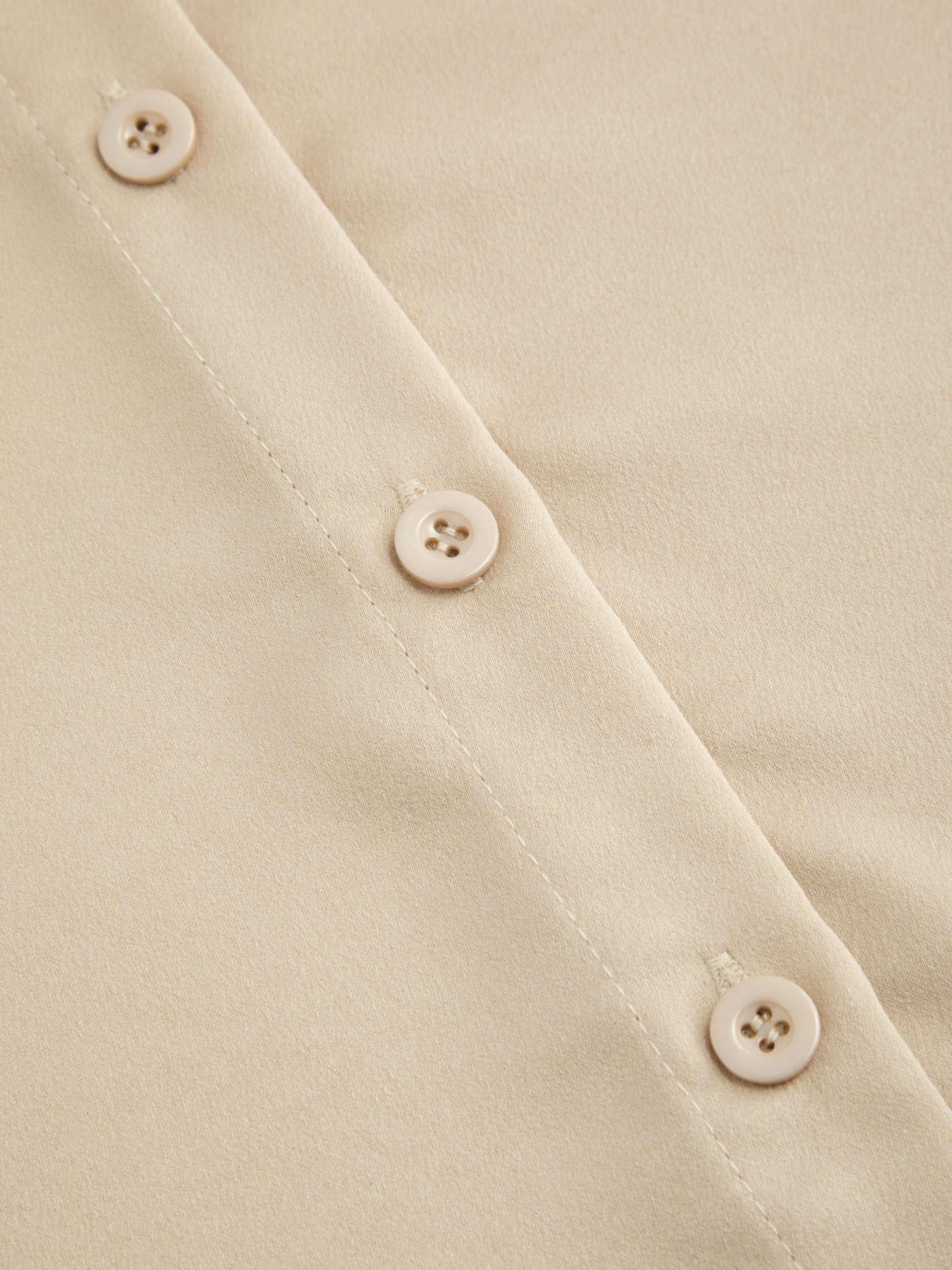 Collar Metal Hook Long Sleeve Blouse With Tie - LA FEMME WANDERER