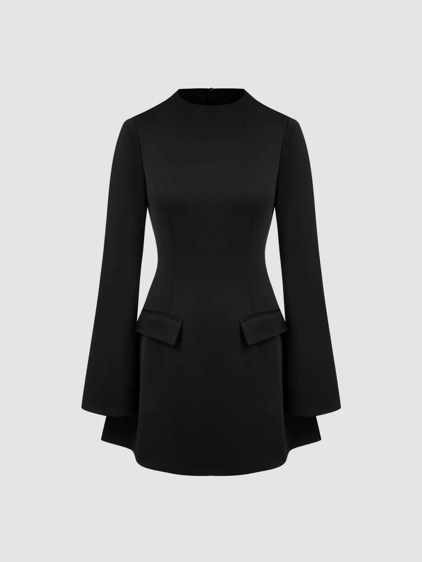 Μίνι φόρεμα με ψηλή λαιμόκοψη και μακριά μανίκια - LA FEMME WANDERER