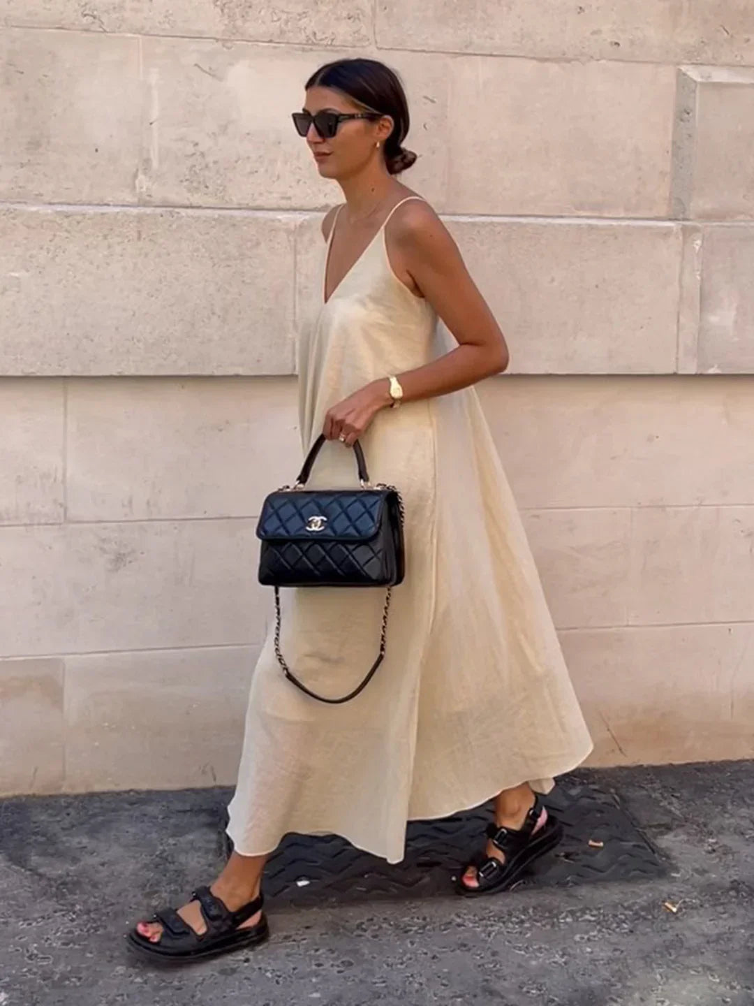 Κομψό & Σικ Μακρύ Φόρεμα με V λαιμόκοψη - LA FEMME WANDERER