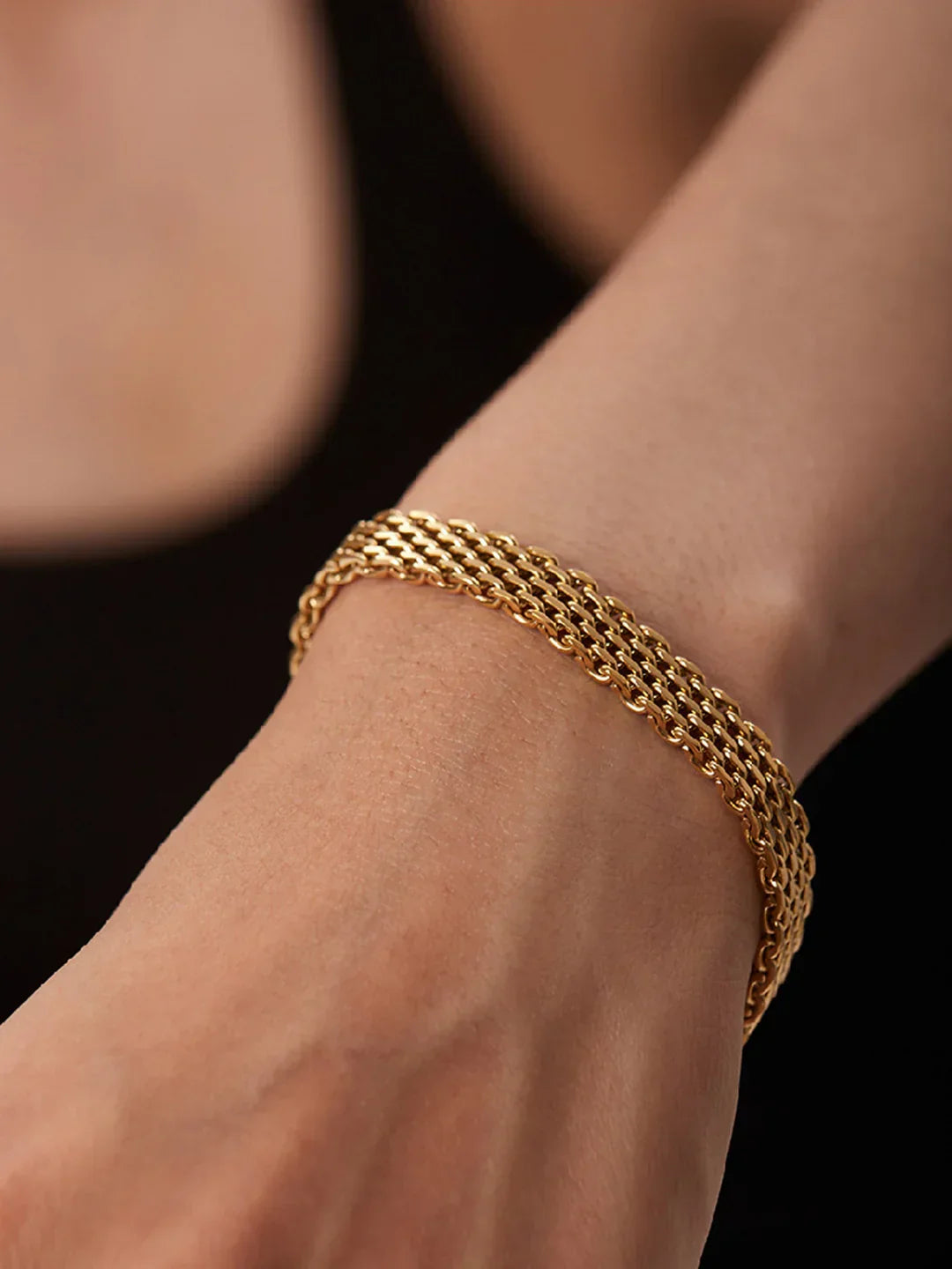 Vintage Mesh Golden Bracelet - LA FEMME WANDERER