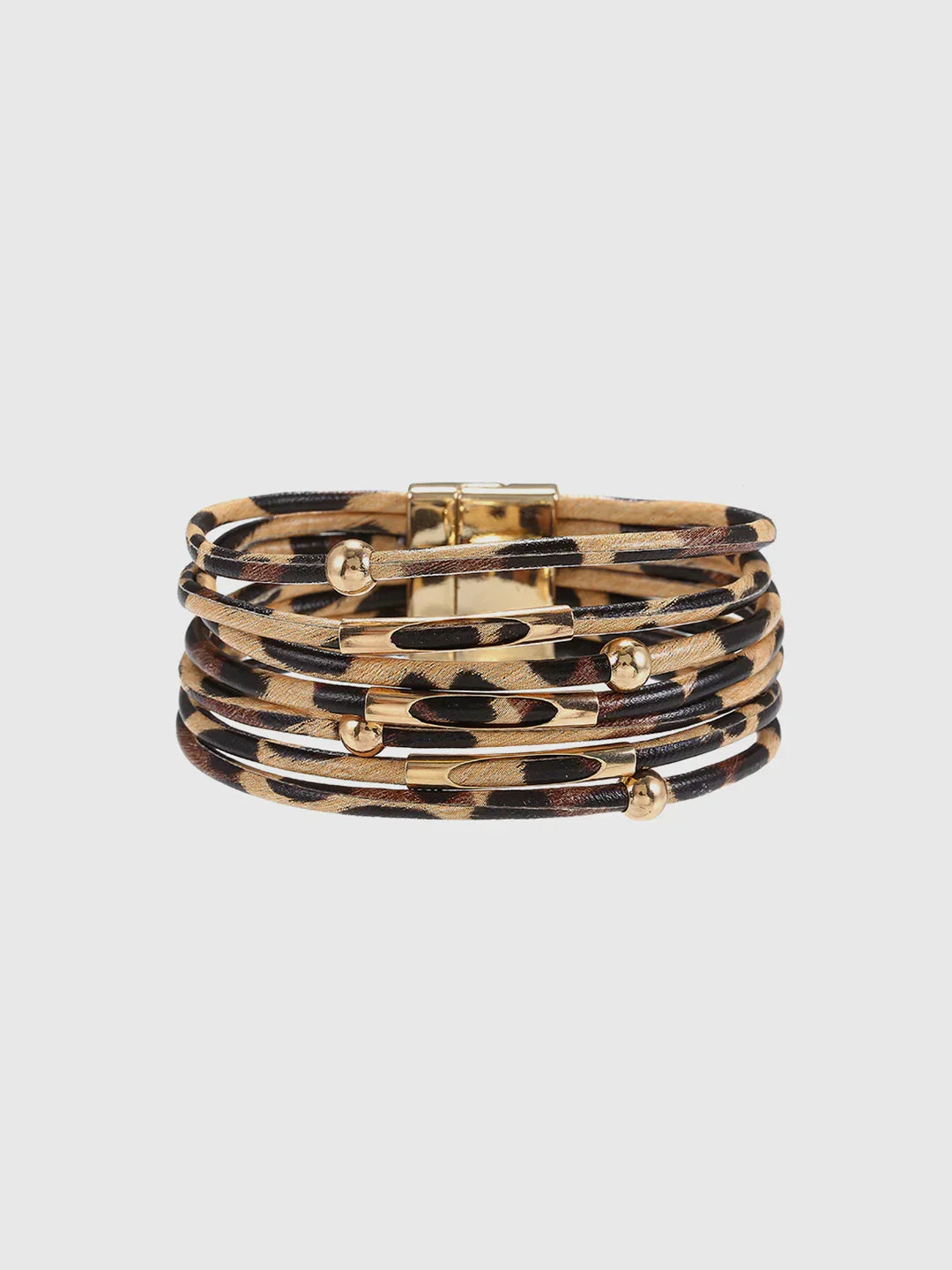 Leopard Printed Magnet Clasp Bracelet - LA FEMME WANDERER