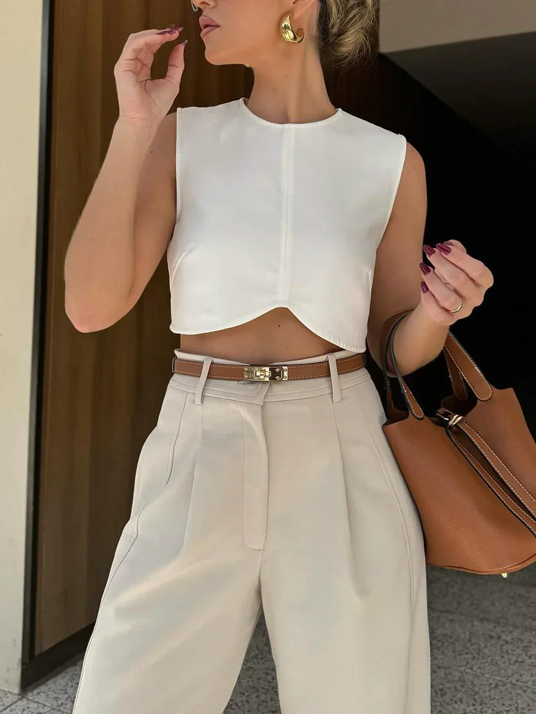 Παντελόνι με πλισέ ντεκολτέ - LA FEMME WANDERER