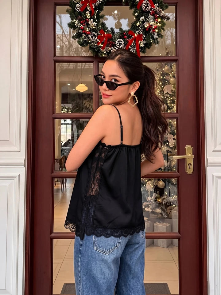 Midnight Lace Camisole Top