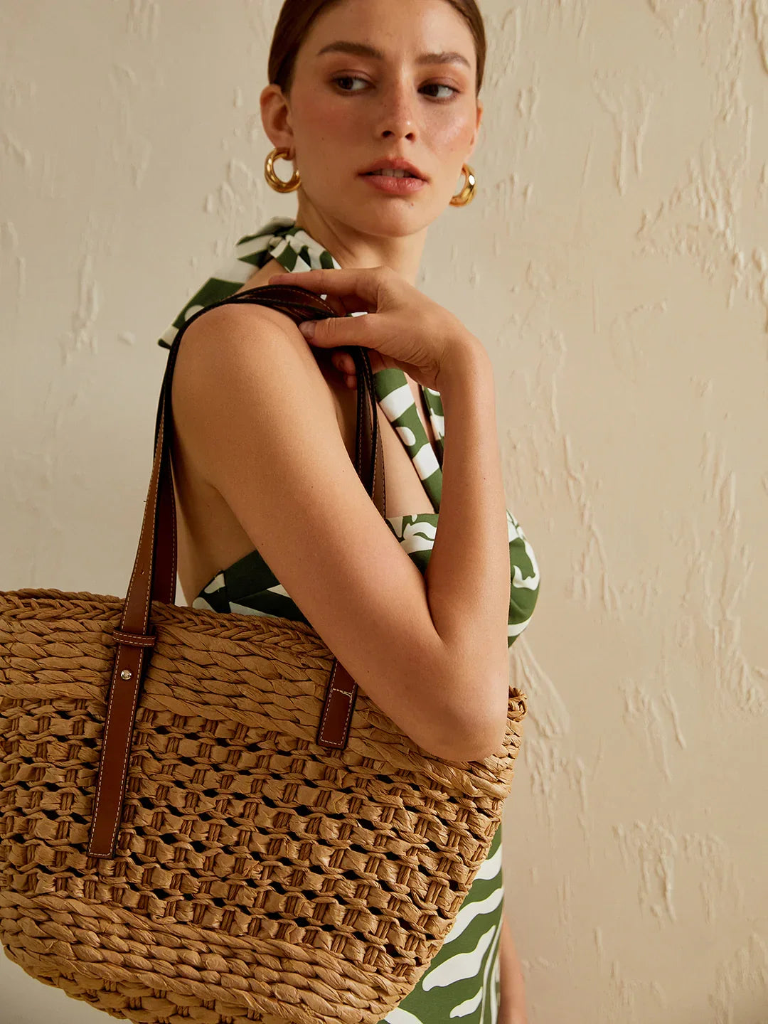 Large Capacity Beach Tote Basket Bag - LA FEMME WANDERER