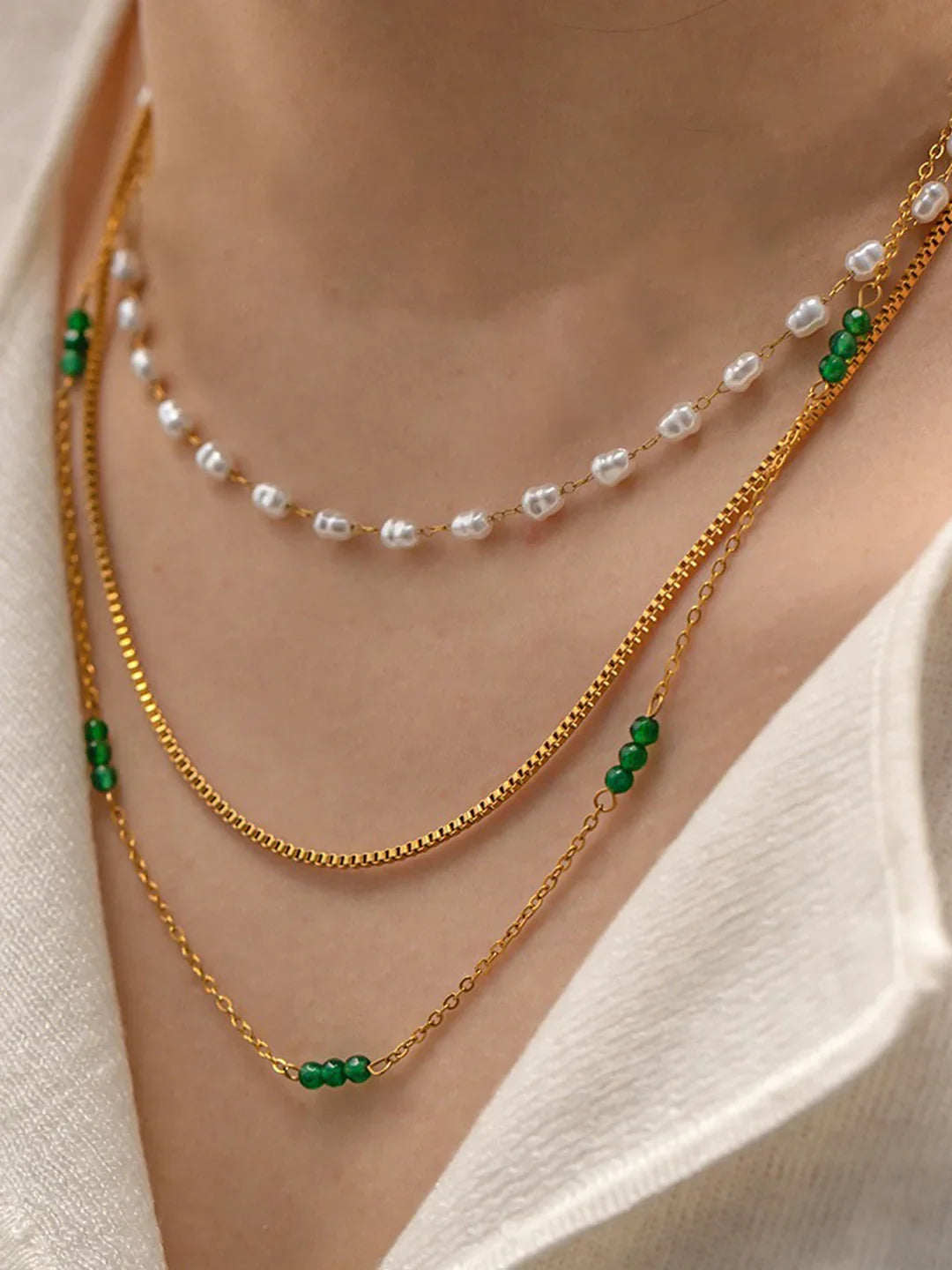 Μινιμαλιστικό κολιέ με χάντρες που στοιβάζεται - LA FEMME WANDERER