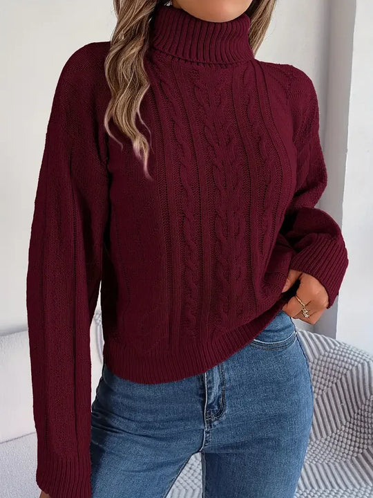 Collar Twist Knitted Pullover Sweater