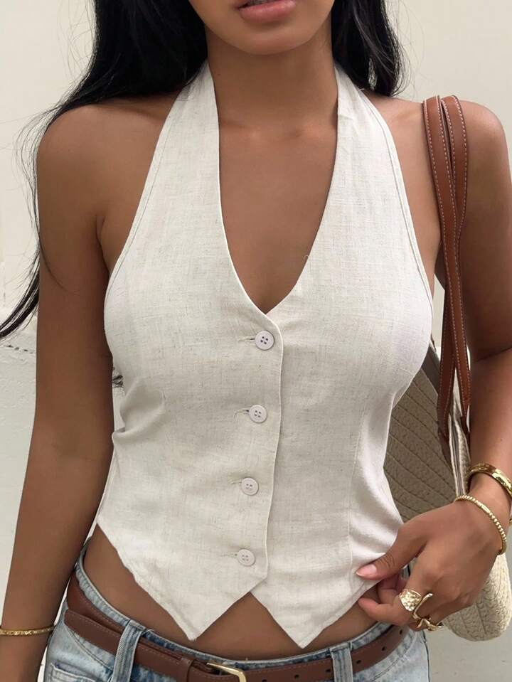 Elegant Sleeveless Vest with Refined Minimalist Styling