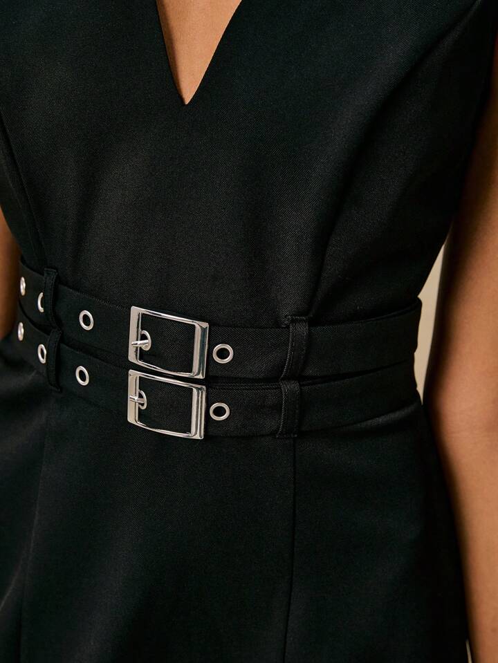 Structured Sleeveless Mini Dress for Effortless Elegance