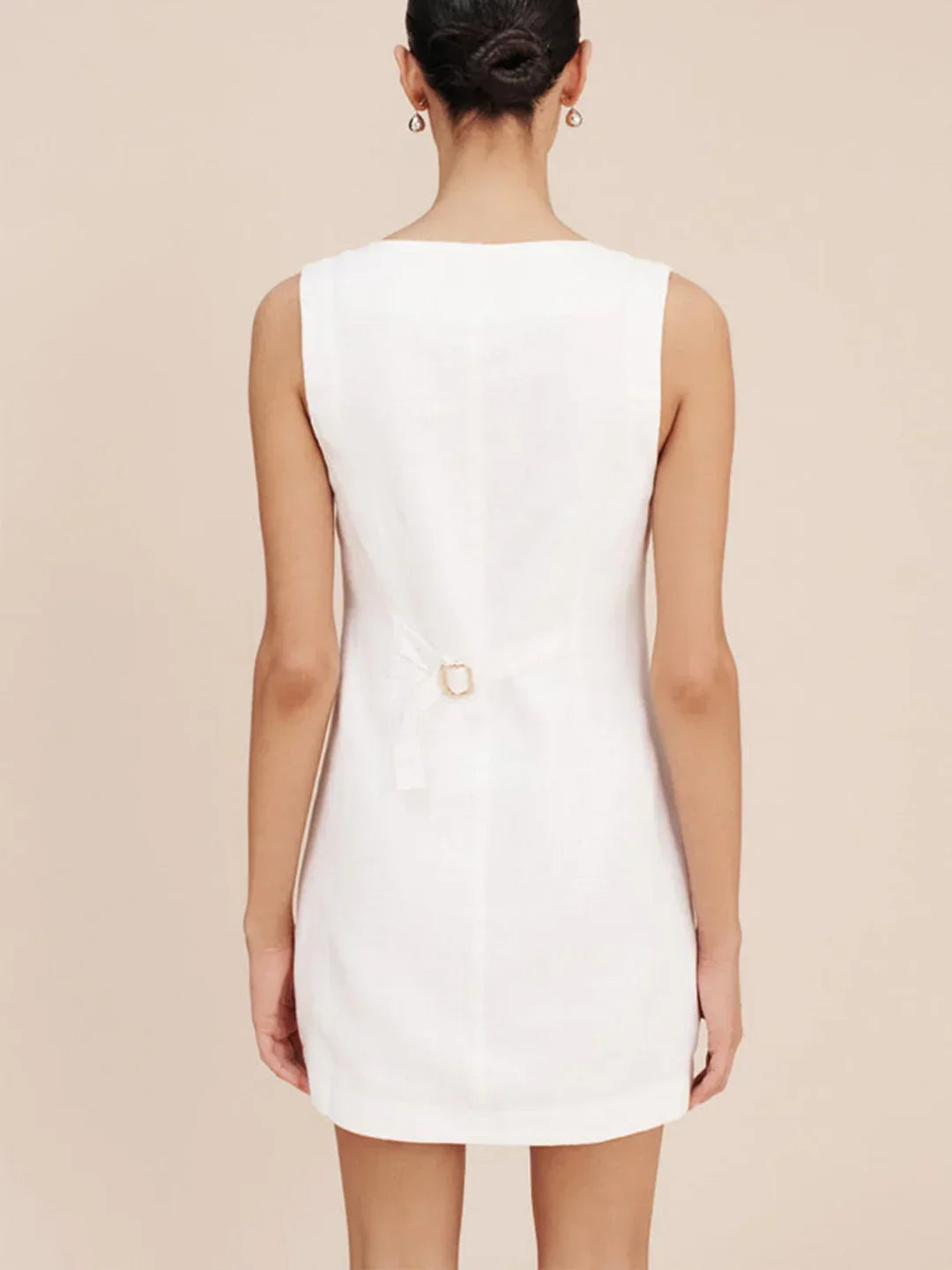 Κοντό φόρεμα με κουμπιά και casual βαμβακερό τελείωμα - LA FEMME WANDERER