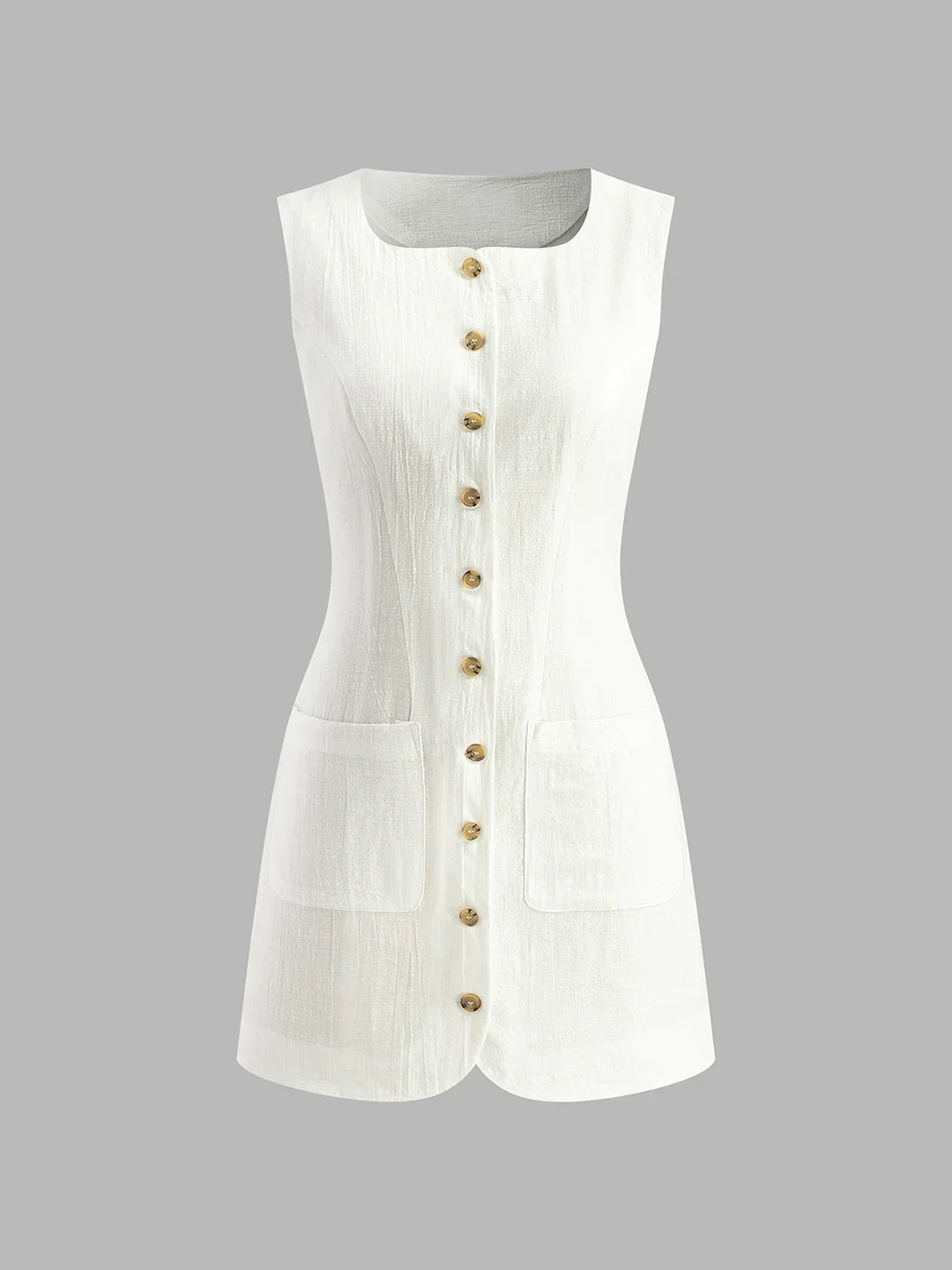 Κοντό φόρεμα με κουμπιά και casual βαμβακερό τελείωμα - LA FEMME WANDERER