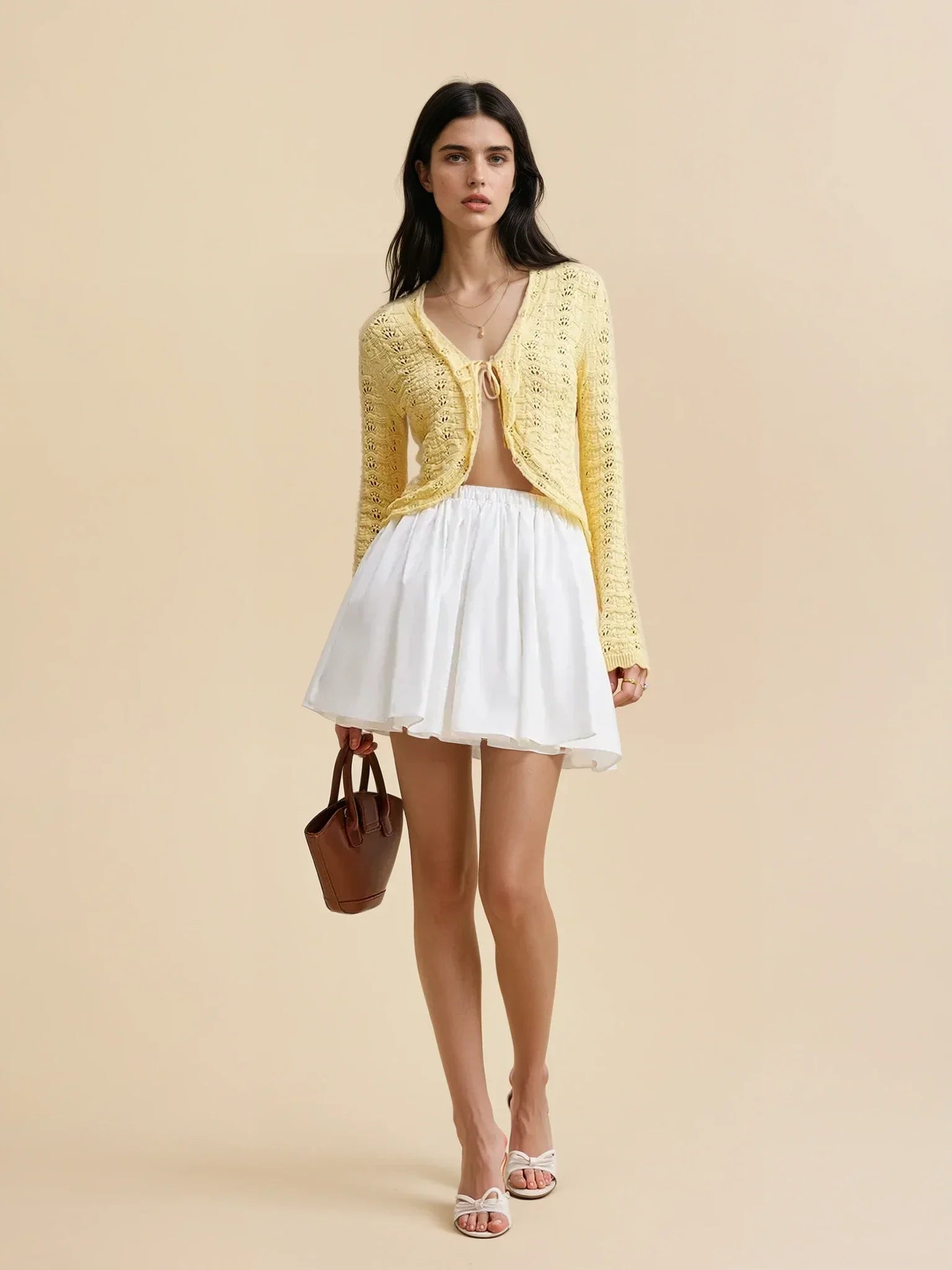 Κομψή, άνετη φούστα με πτυχώσεις από βαμβάκι - LA FEMME WANDERER