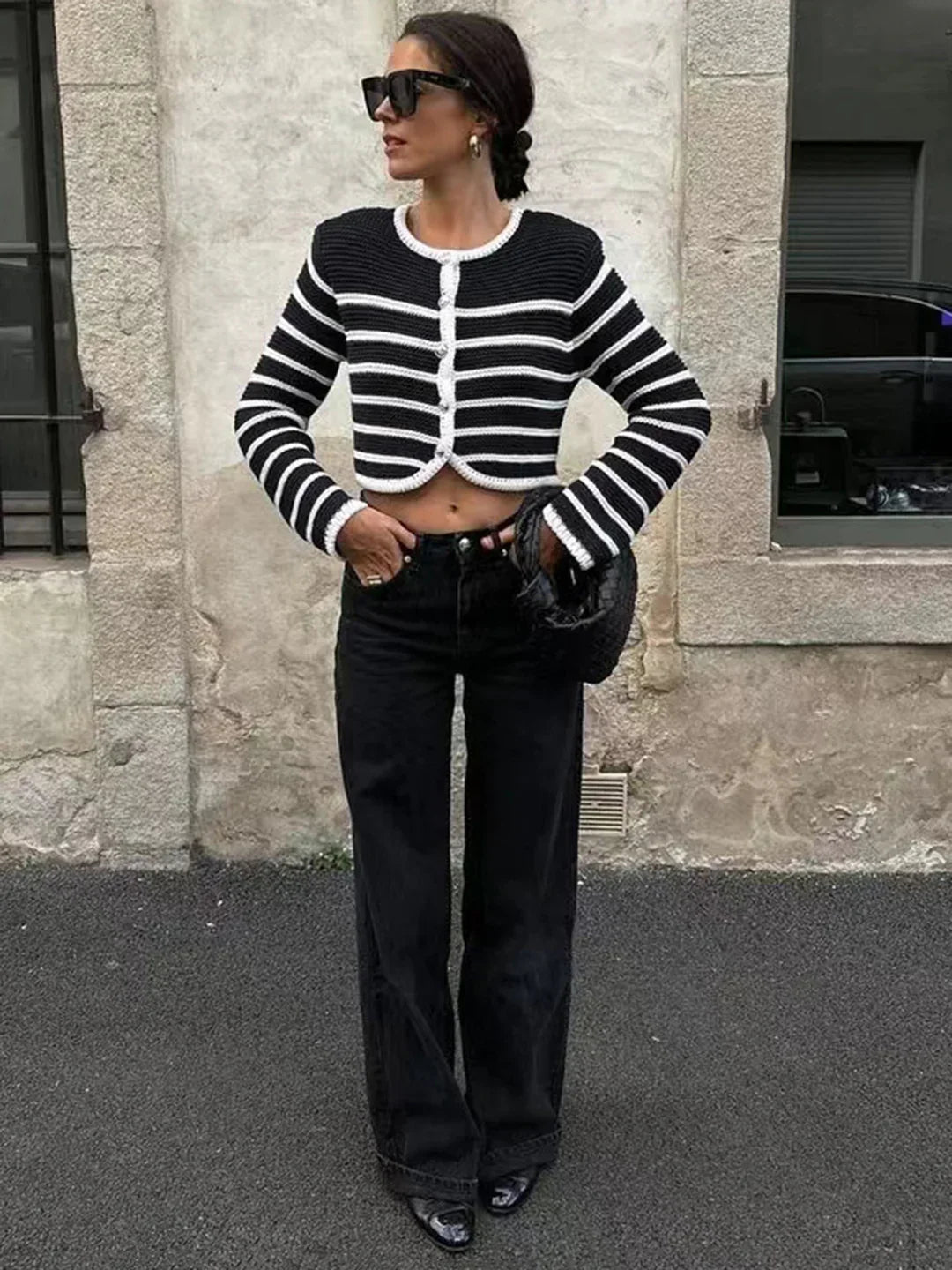 Πουλόβερ με στρογγυλή λαιμόκοψη και αγκράφα - LA FEMME WANDERER