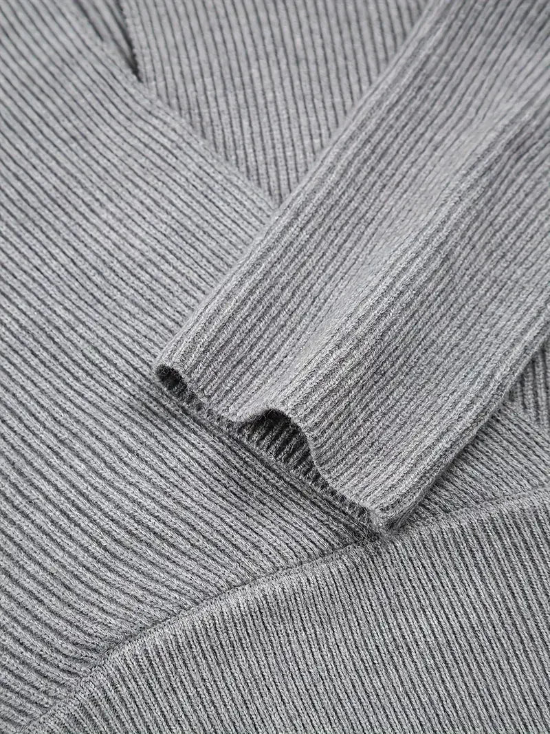 Retro Cross V-Neck Knitted Sweater - LA FEMME WANDERER