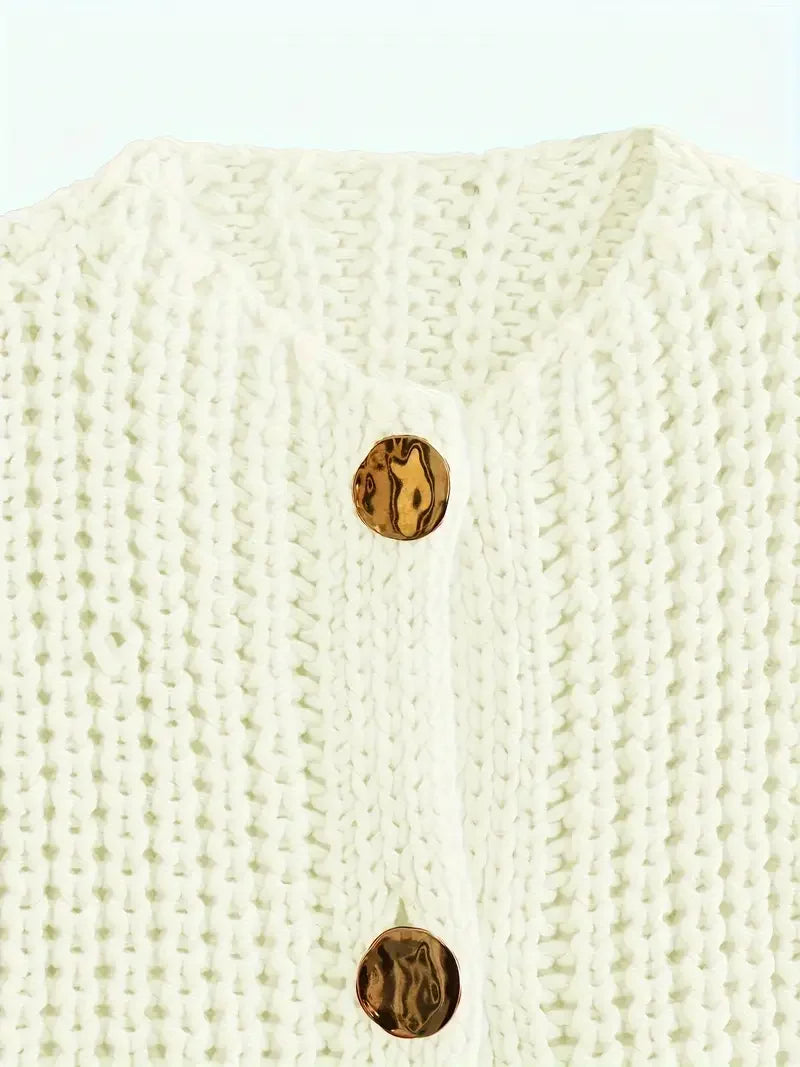 Κοντό πλεκτό γιλέκο με τσέπες και μανίκια - LA FEMME WANDERER