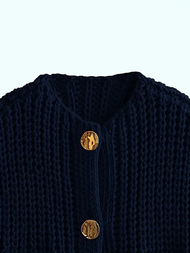 Κοντό πλεκτό γιλέκο με τσέπες και μανίκια - LA FEMME WANDERER