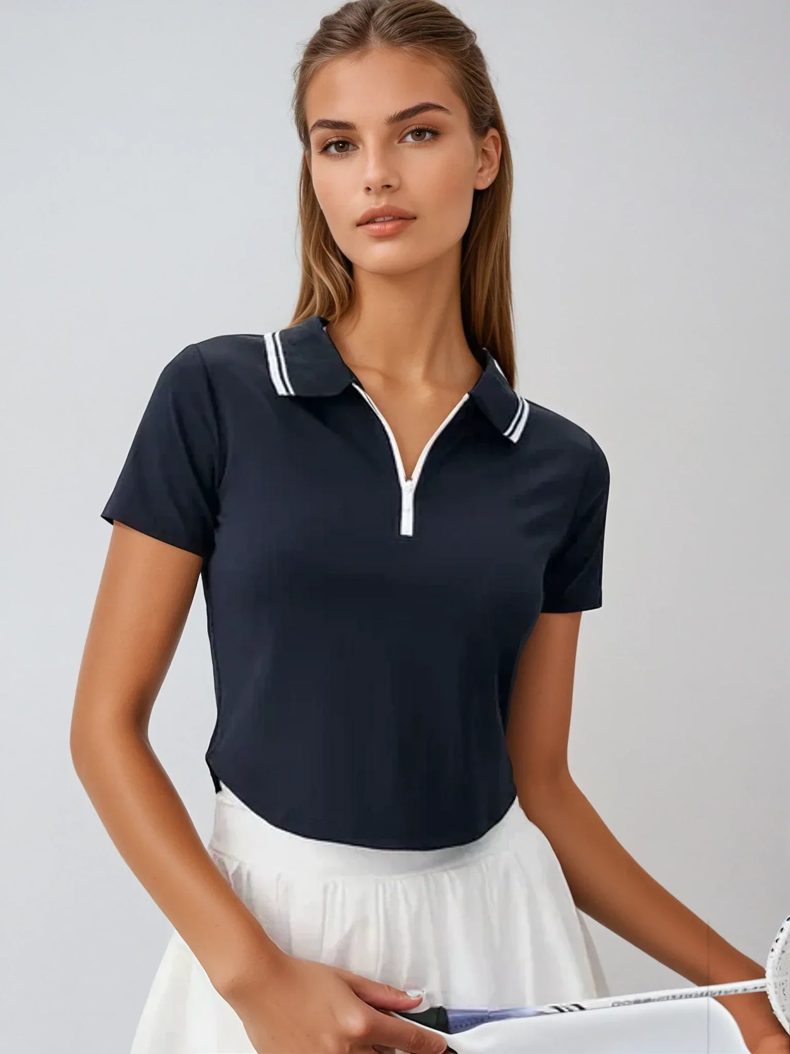 Κοντομάνικο μπλουζάκι Navy Collar - LA FEMME WANDERER