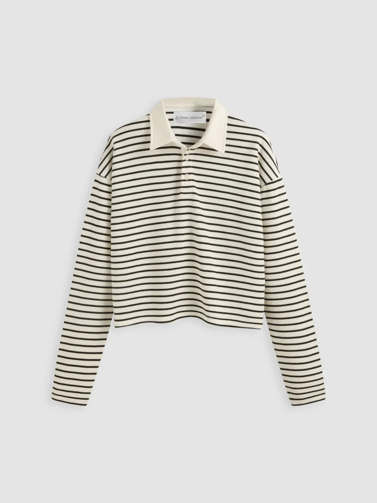 Sophisticated Stripe Breton Collared Pullover - LA FEMME WANDERER