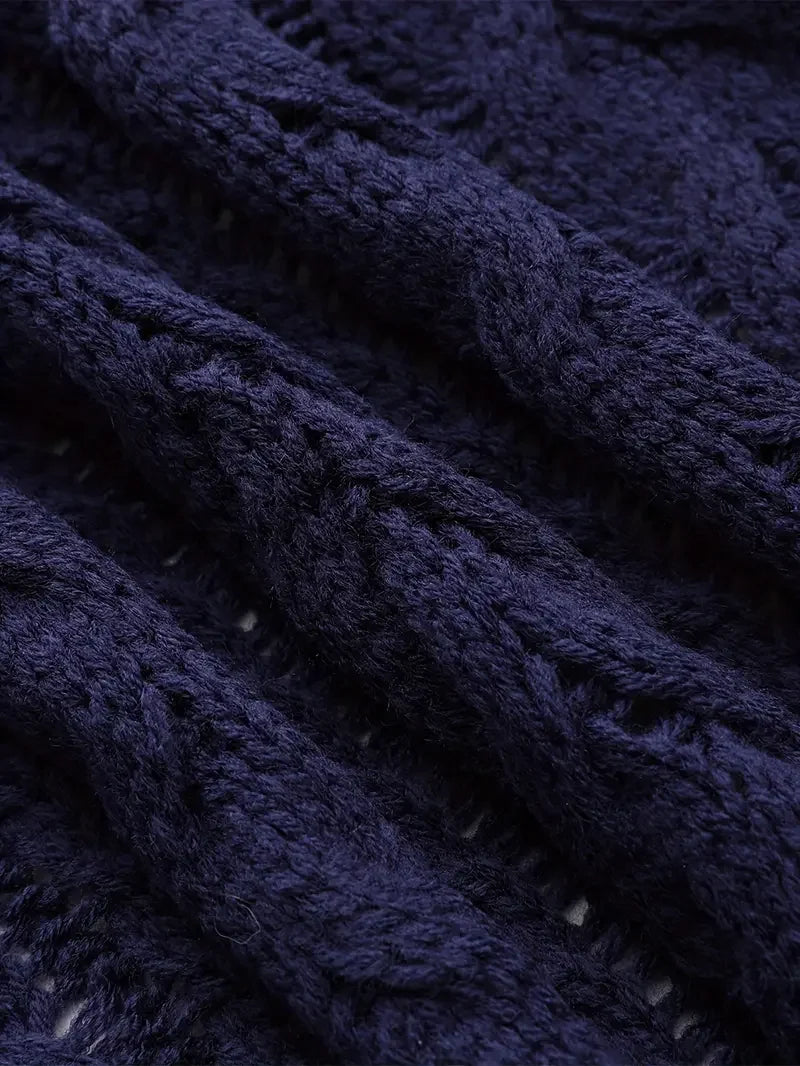 Ζακέτα με βαθύ ντεκολτέ σε μπλε χρώμα - LA FEMME WANDERER