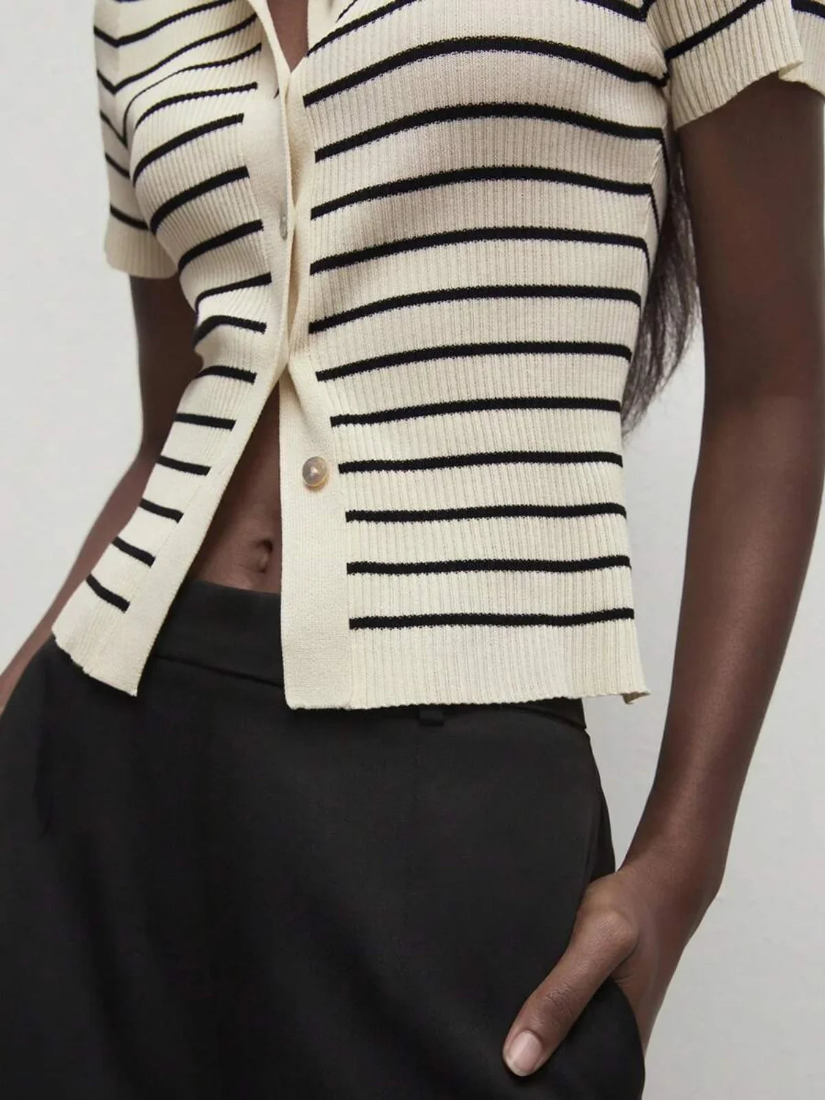 Πουλόβερ με επένδυση από κασμίρ και ρίγες - LA FEMME WANDERER