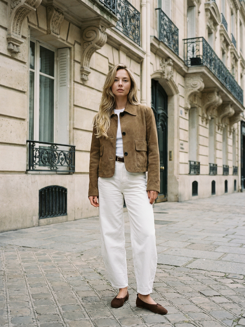 Σουέτ σακάκι με κοφτό μπουφάν Streetwear