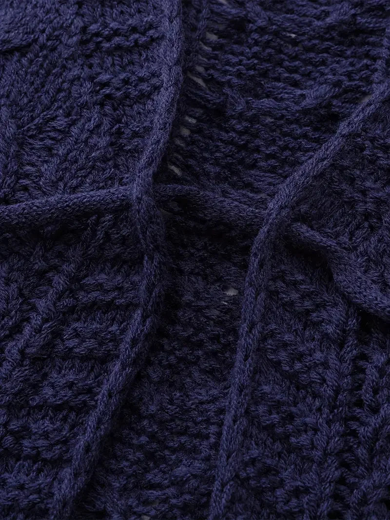 Ζακέτα με βαθύ ντεκολτέ σε μπλε χρώμα - LA FEMME WANDERER