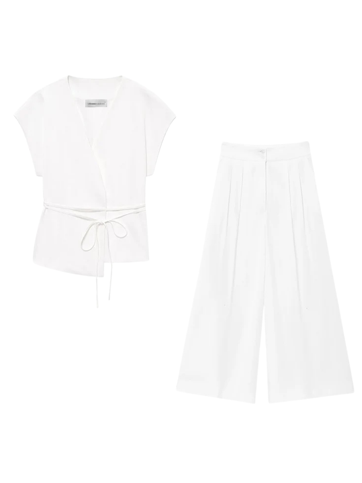 Chic Belted Sleeveless VNeck Suit